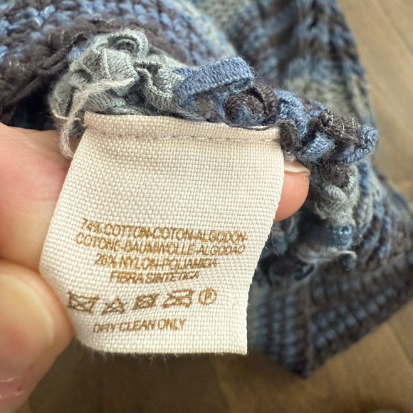 FREE PEOPLE Women’s Open Knit Scoop Neck Blue/Grey Sweater Size Small - Picture 11 of 11